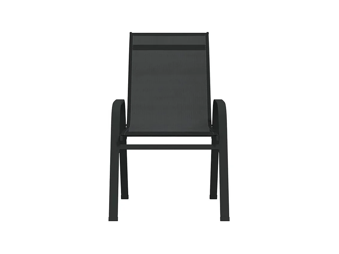 Chaises empilables de jardin lot de 4 Noir Tissu textilène