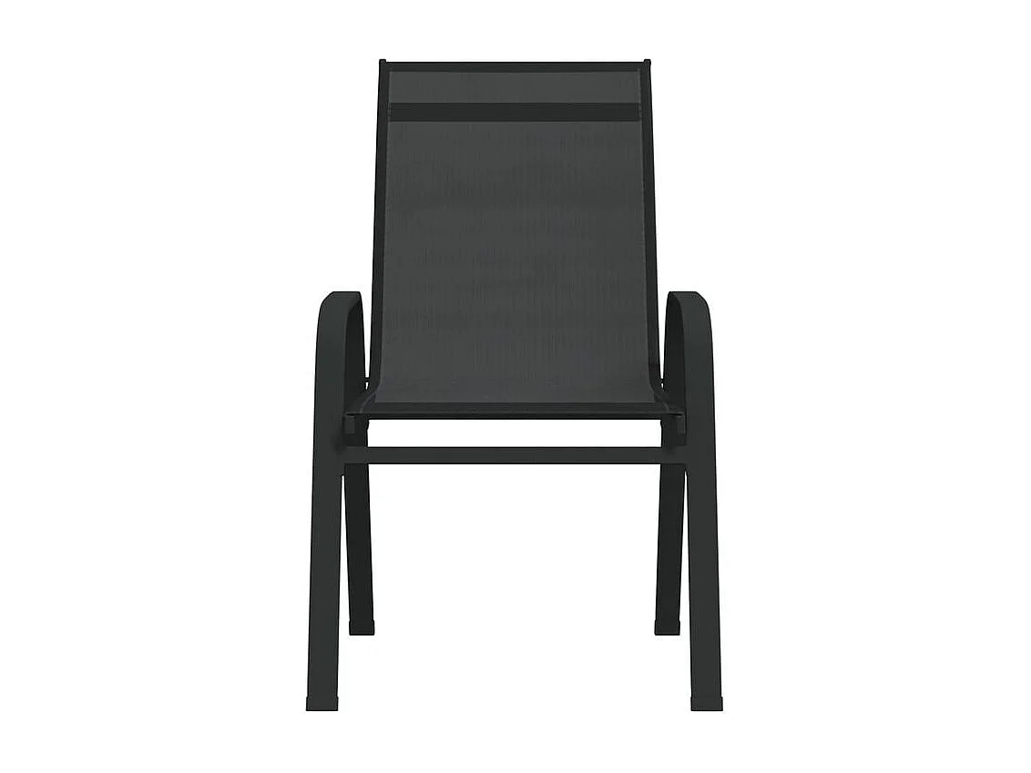 Chaises empilables de jardin lot de 4 Noir Tissu textilène
