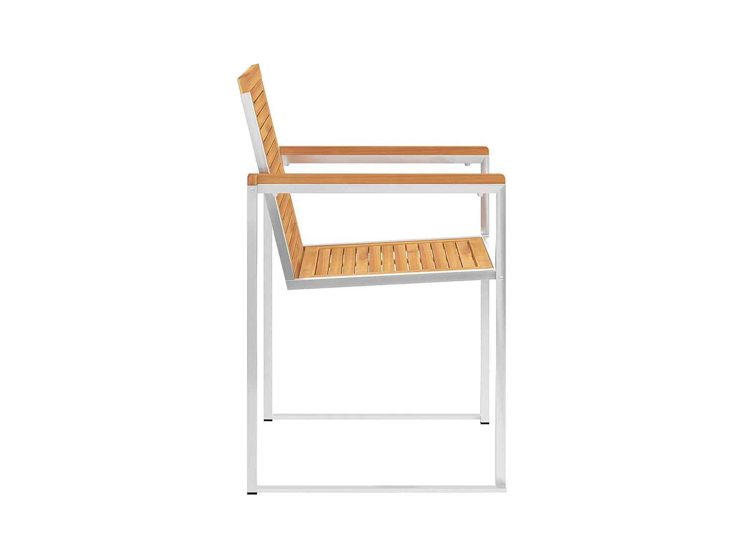 Chaises de jardin 8 pcs Bois de teck solide et acier inoxydable