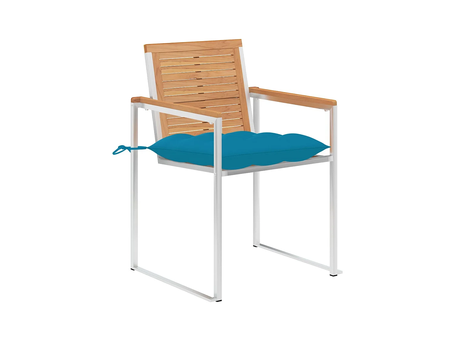 Chaises de jardin avec coussins 2 pcs Teck solide et acier 7
