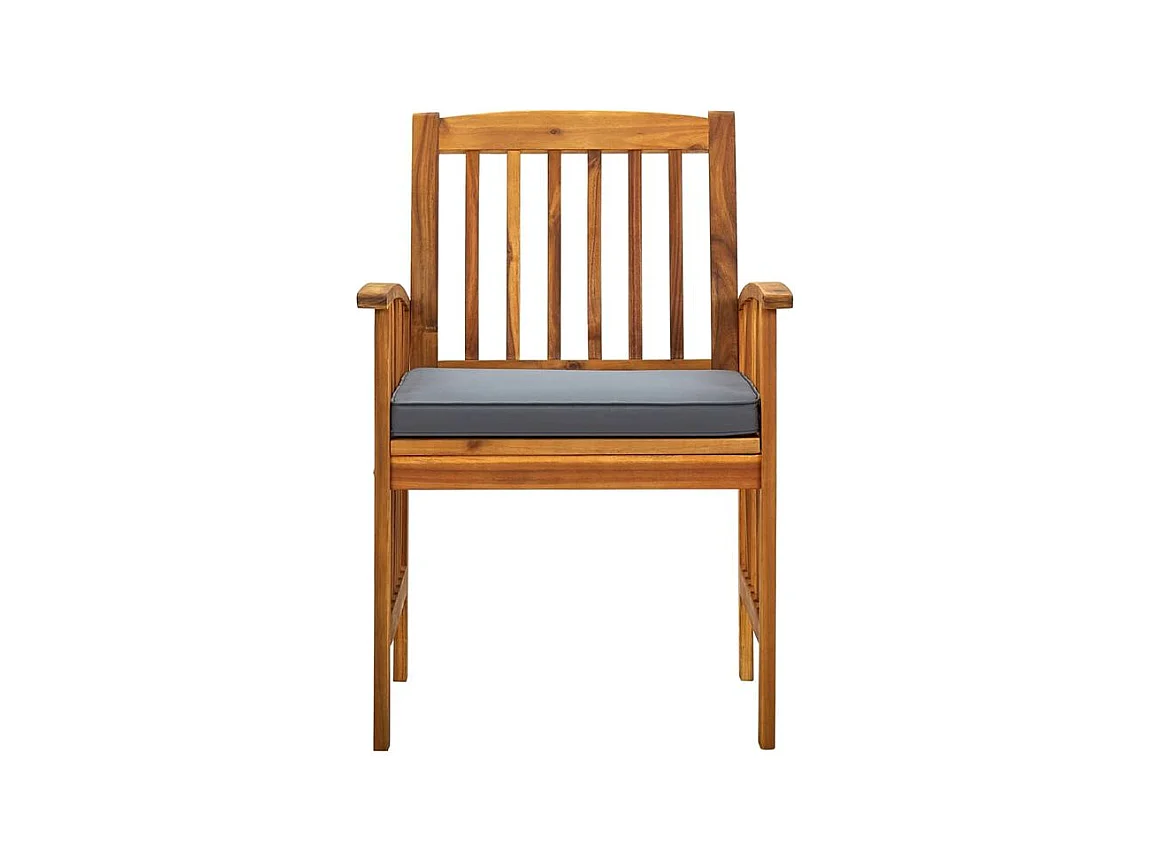 Chaises à dîner de jardin 2pcs et coussins Bois d'acacia massif