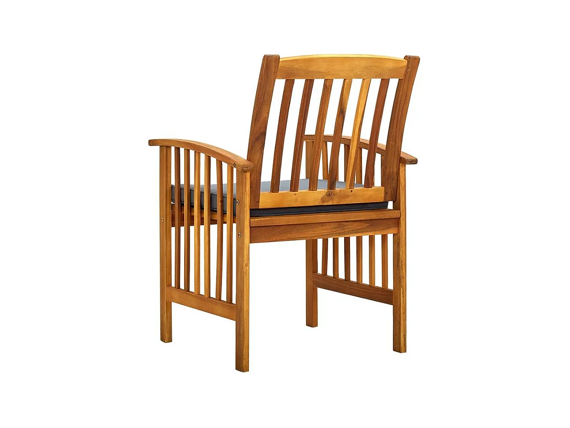 Chaises à dîner de jardin 2pcs et coussins Bois d'acacia massif