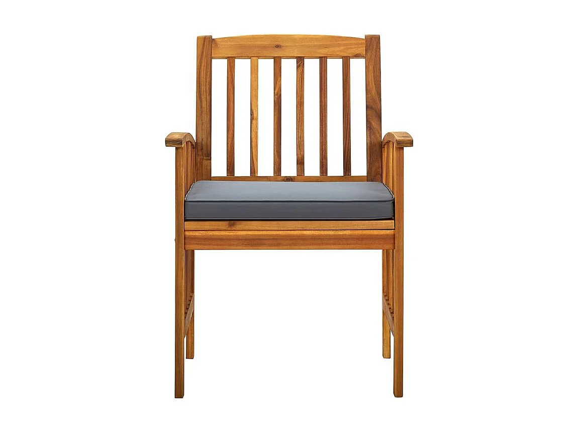 Chaises à dîner de jardin 2pcs et coussins Bois d'acacia massif