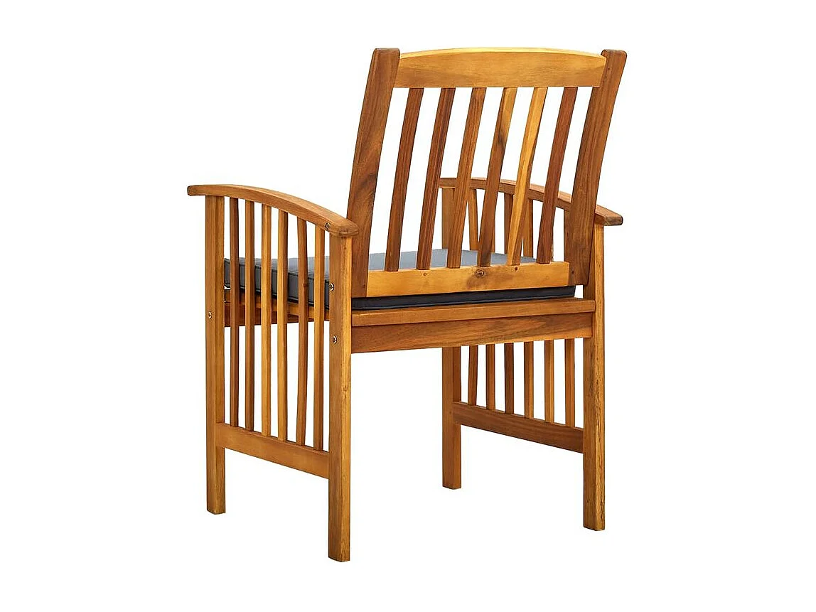 Chaises à dîner de jardin 2pcs et coussins Bois d'acacia massif