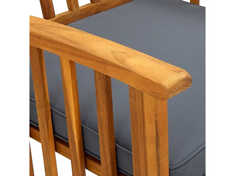 Chaises à dîner de jardin 2pcs et coussins Bois d'acacia massif