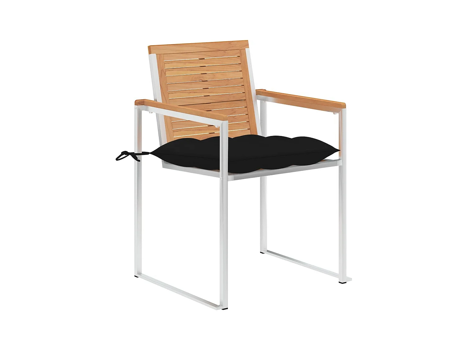 Chaises de jardin 6 pcs avec coussins Bois de teck massif 48