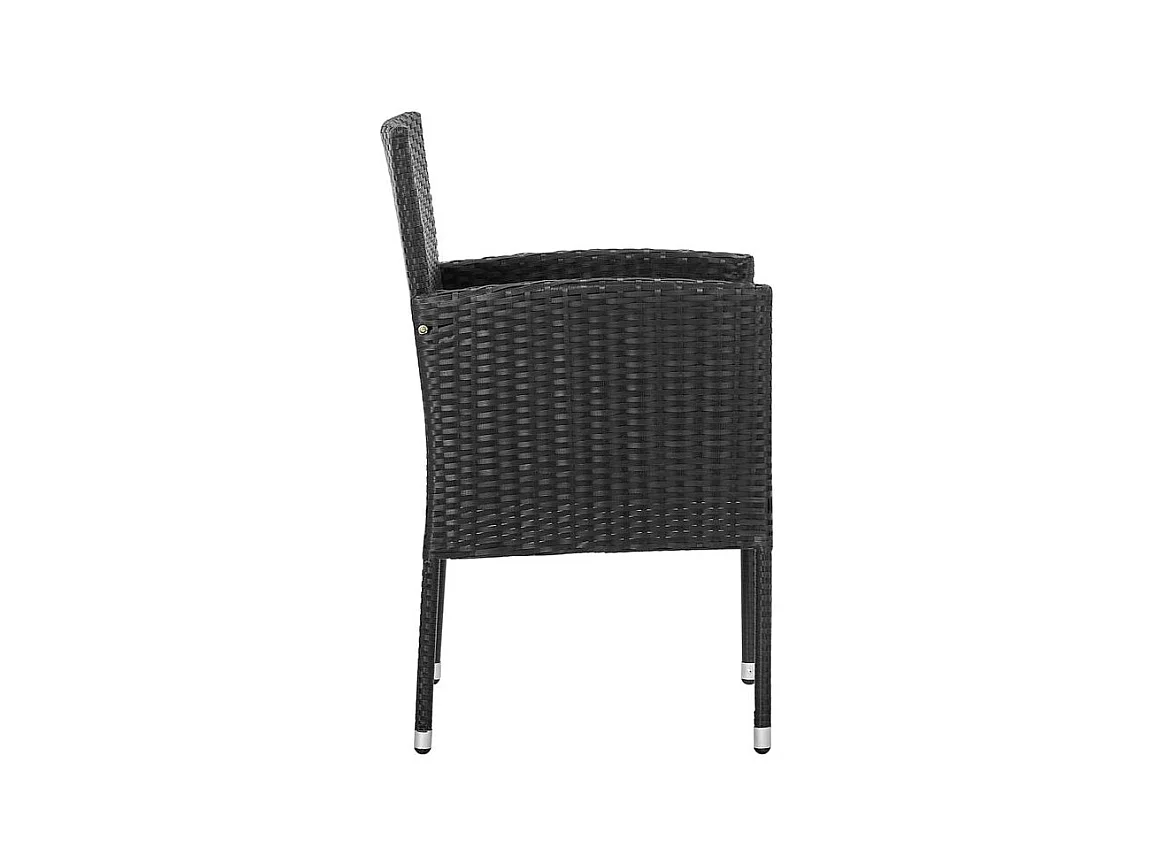 Chaises de jardin coussins noir lot de 4 noir résine tressée