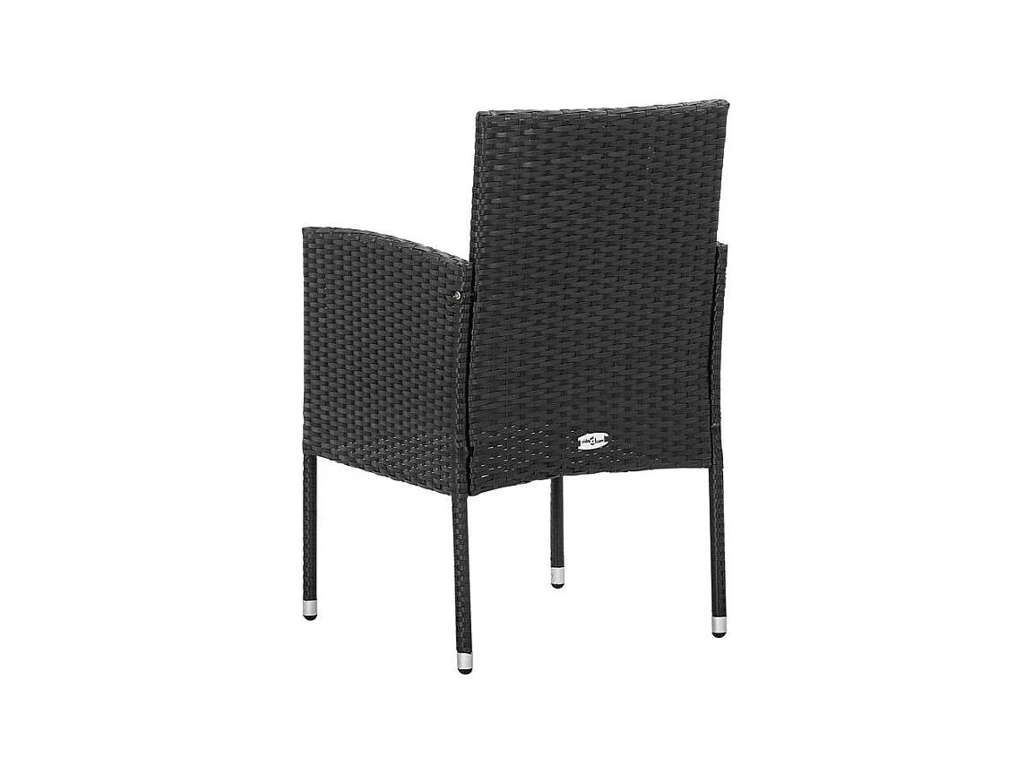Chaises de jardin coussins noir lot de 4 noir résine tressée