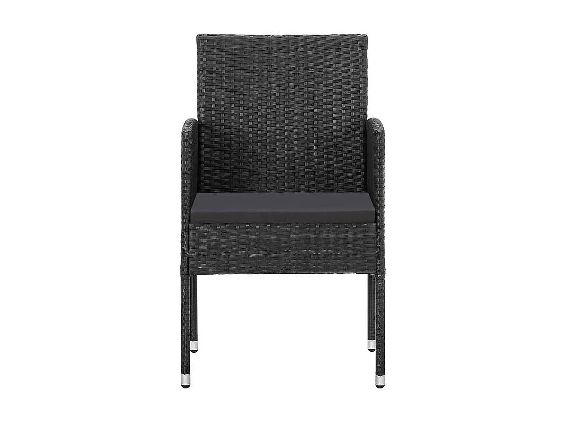 Chaises de jardin coussins noir lot de 4 noir résine tressée