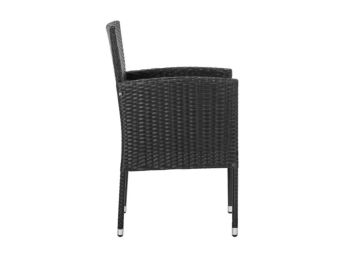 Chaises de jardin coussins noir lot de 4 noir résine tressée