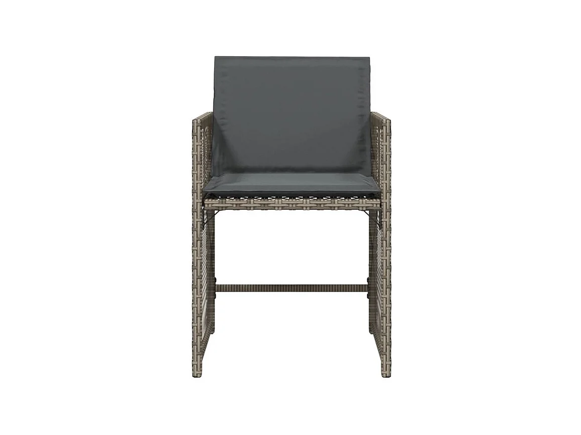 Chaises de jardin avec coussins lot de 4 gris résine tressée