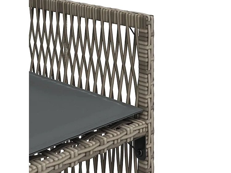 Chaises de jardin avec coussins lot de 4 gris résine tressée