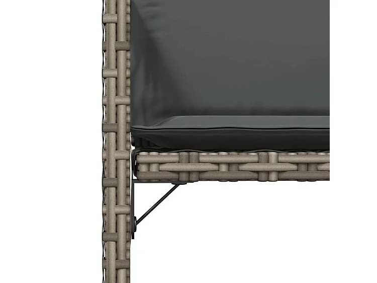 Chaises de jardin avec coussins lot de 4 gris résine tressée