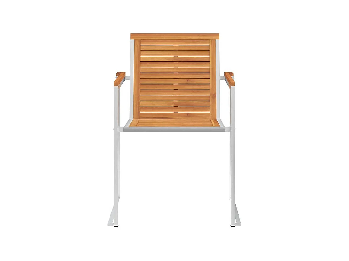 Chaises de jardin lot de 4 avec coussins Bois d'acacia massif