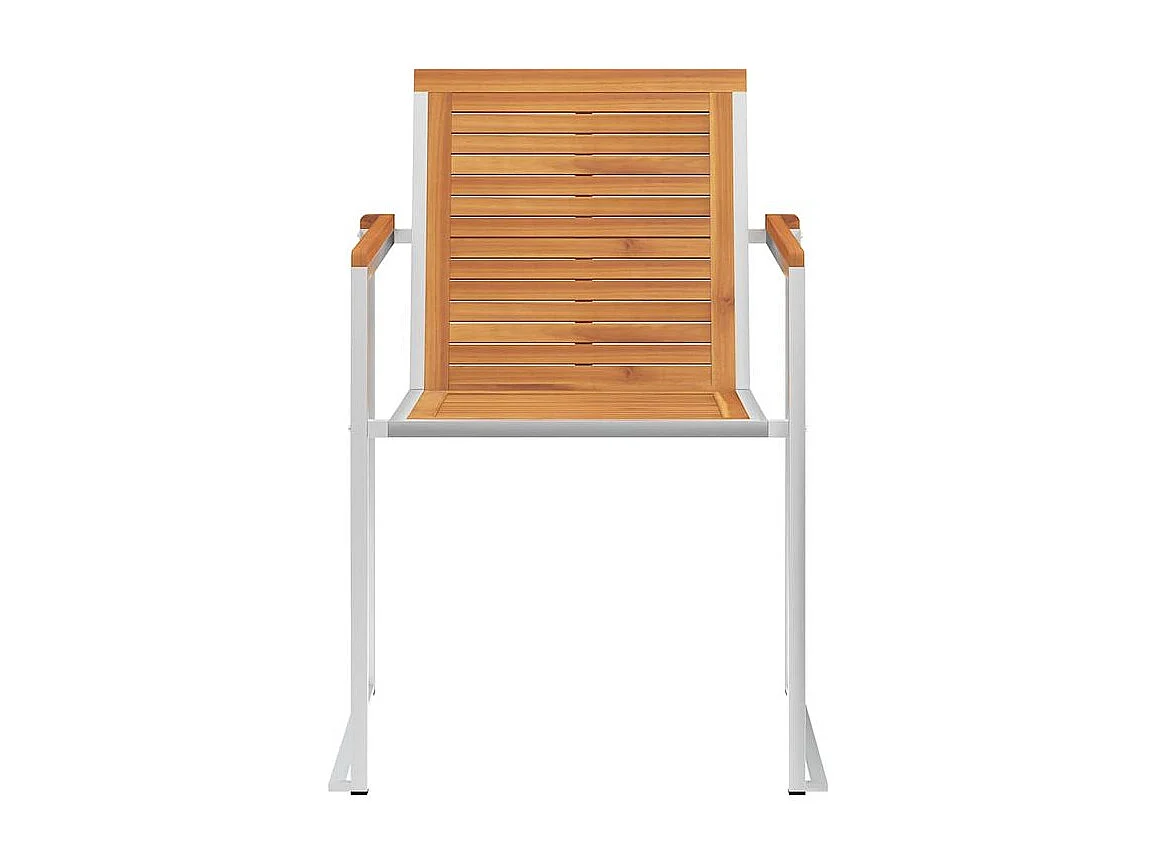 Chaises de jardin lot de 4 avec coussins Bois d'acacia massif