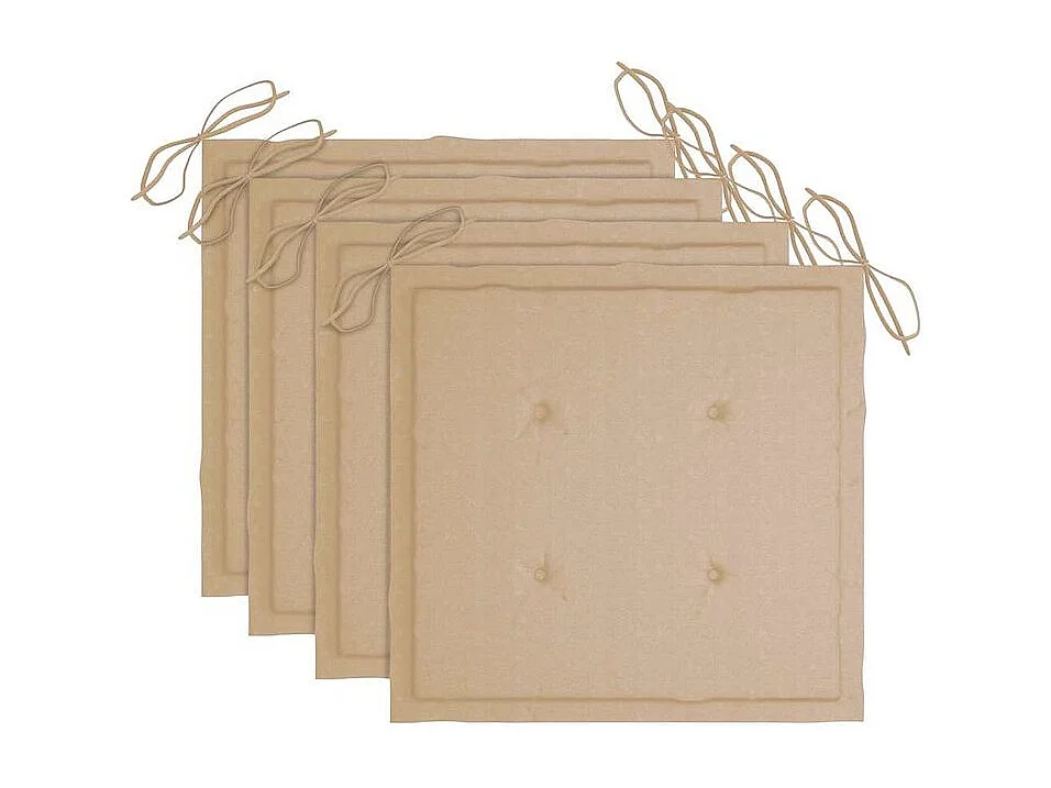 Chaises de jardin lot de 4 avec coussins Bois d'acacia massif