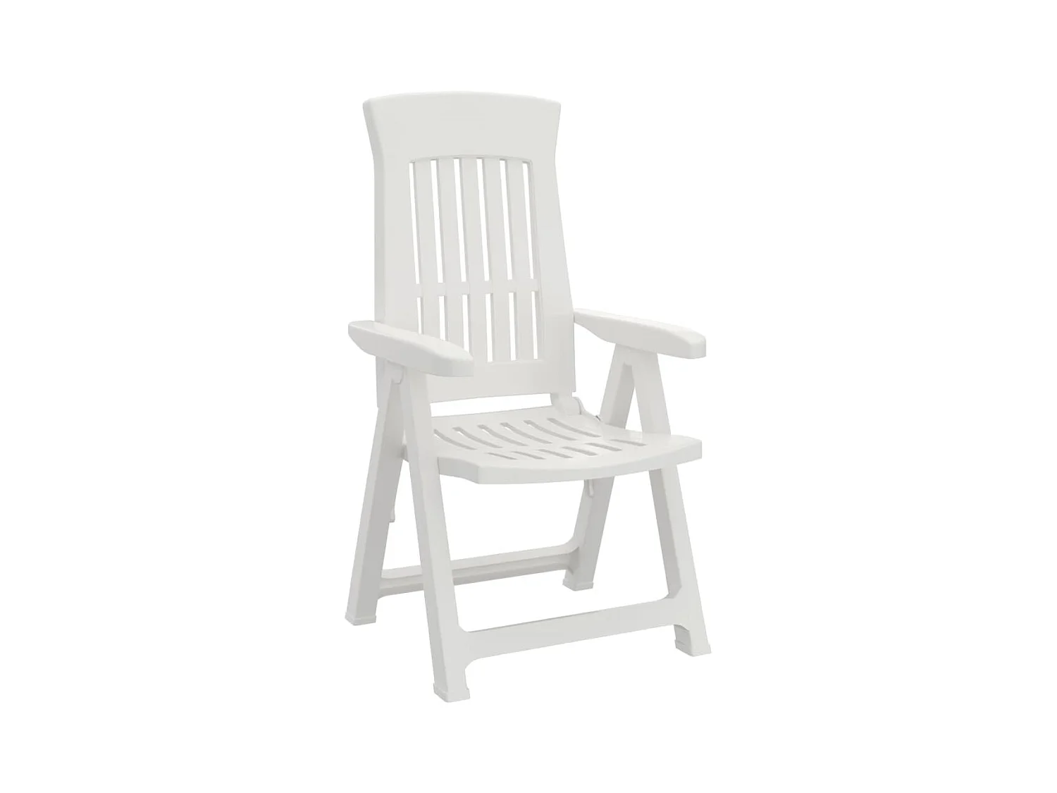 Chaises inclinables de jardin 2 pcs blanc PP