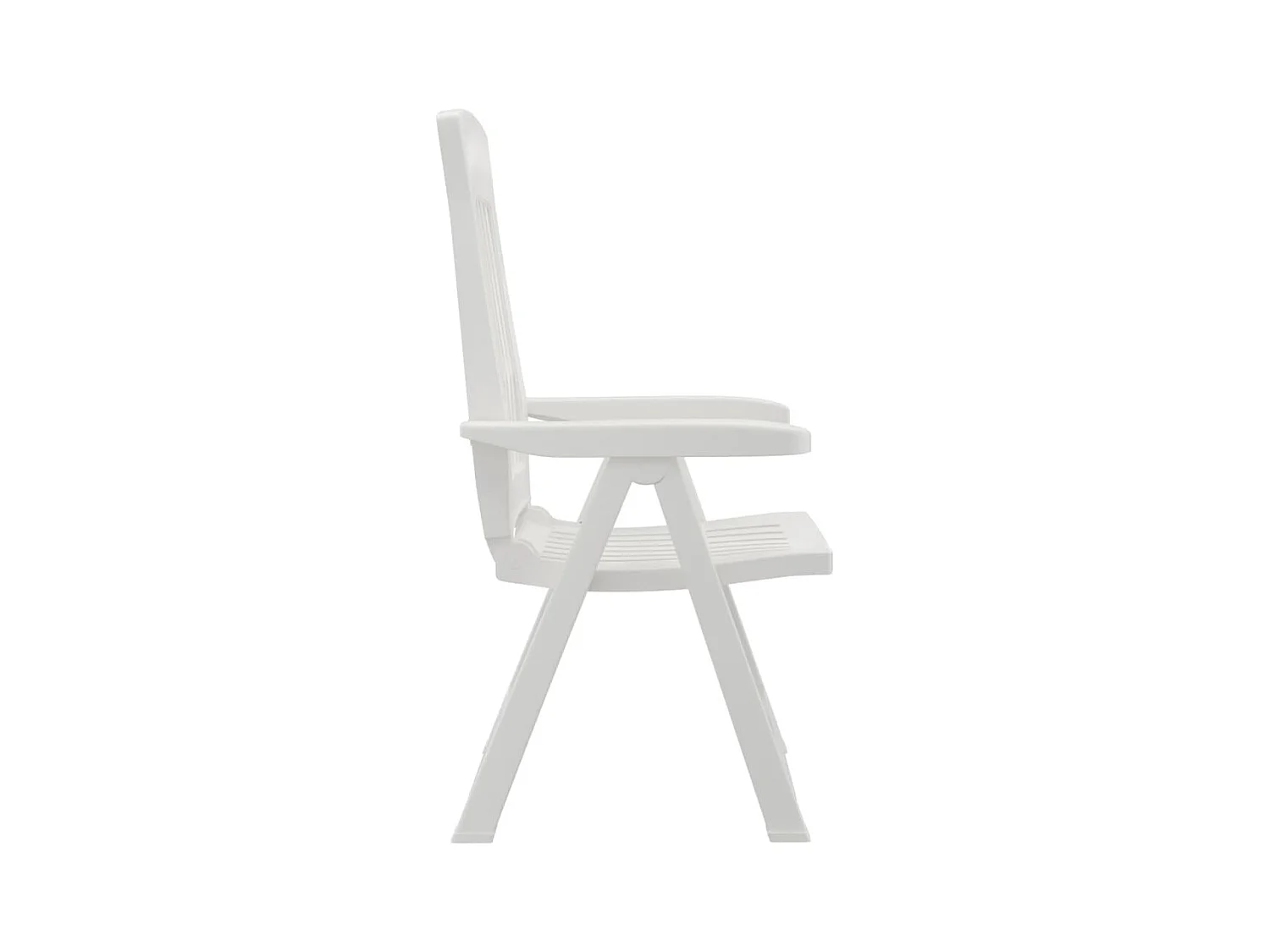 Chaises inclinables de jardin 2 pcs blanc PP