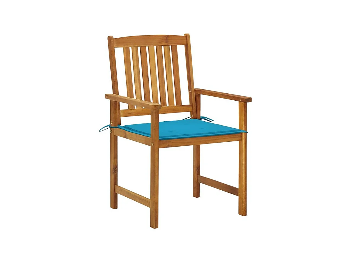 Chaises de jardin avec coussins 2 pcs Bois d'acacia massif