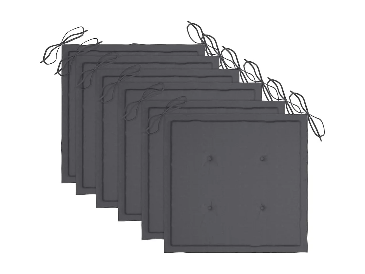 Chaises de jardin 6 pcs avec coussins Bois de teck massif 28