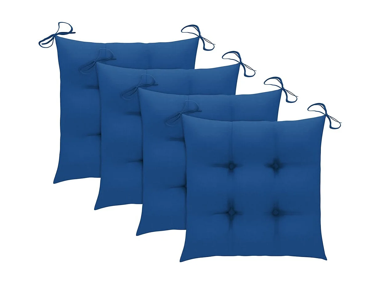 Chaises de jardin 4 pcs avec coussins Bois de teck massif 53