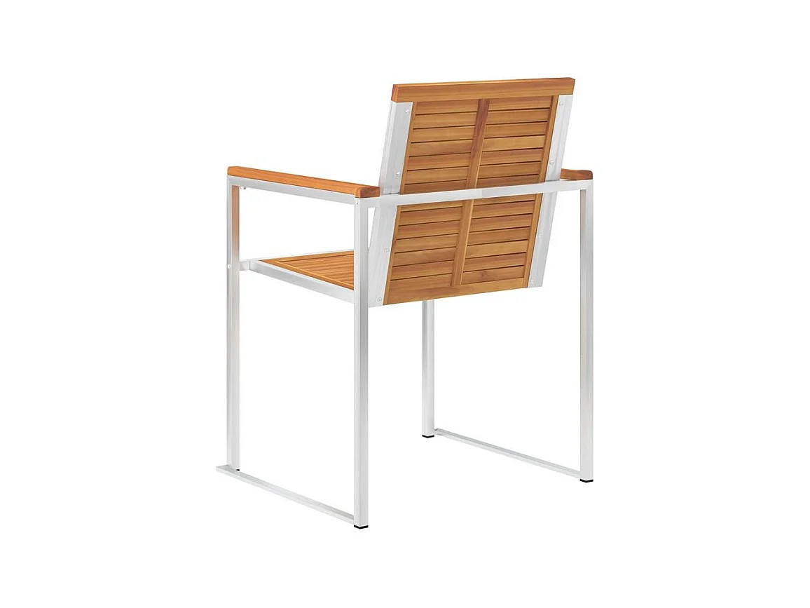 Chaises de jardin lot de 6 avec coussins Bois d'acacia solide