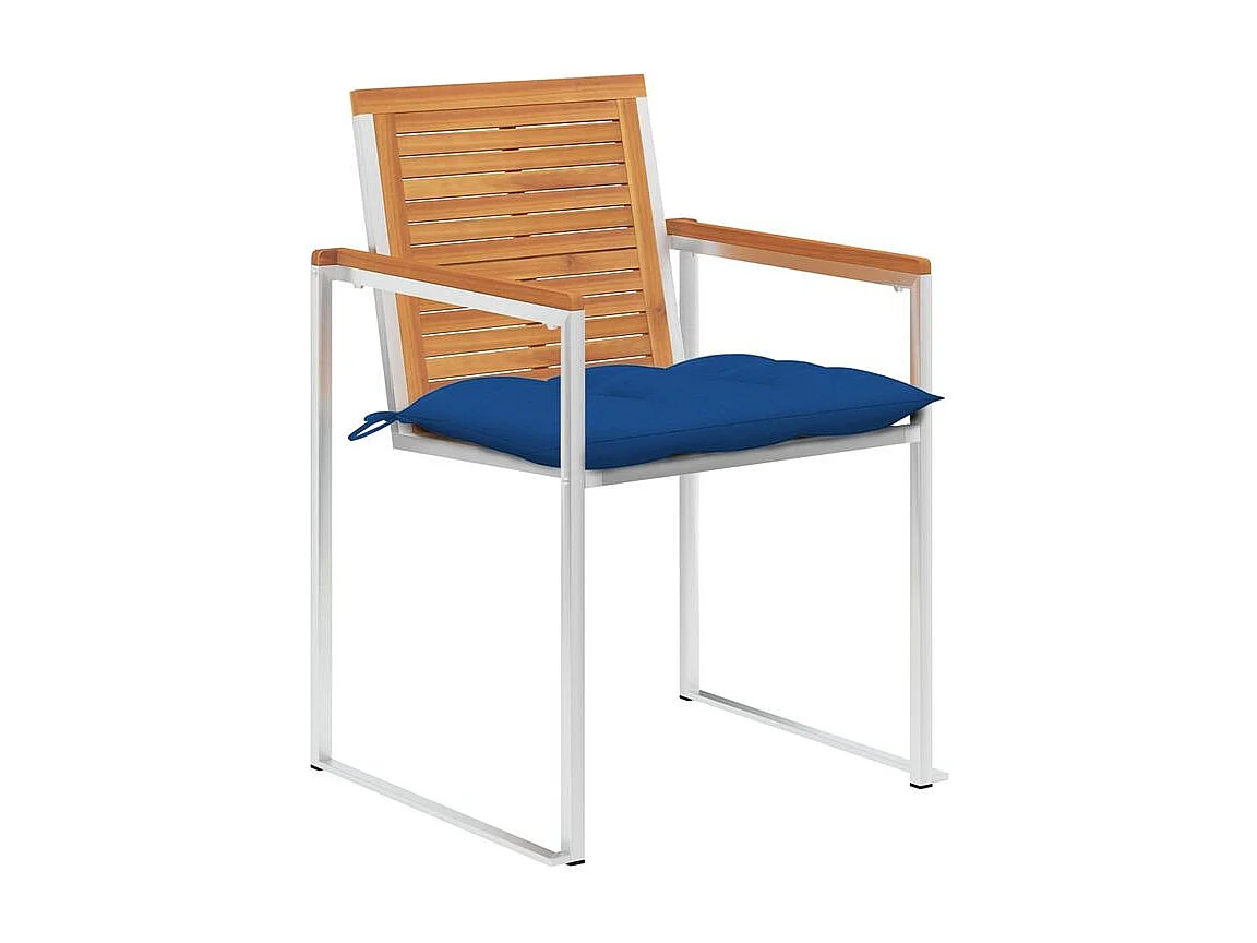 Chaises de jardin lot de 6 avec coussins Bois d'acacia solide