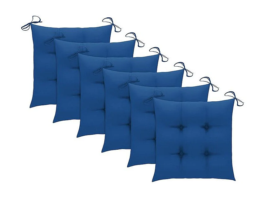 Chaises de jardin lot de 6 avec coussins Bois d'acacia solide