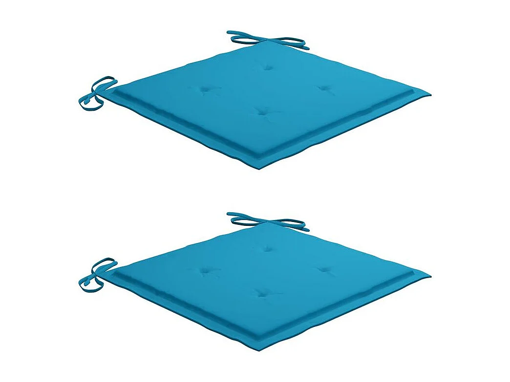 Chaises de jardin avec coussins lot de 2 Acacia solide et acier