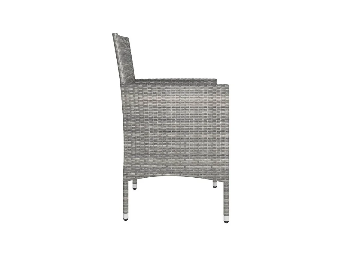 Jeu de chaise et tabouret de jardin 4 pcs Résine tressée Gris