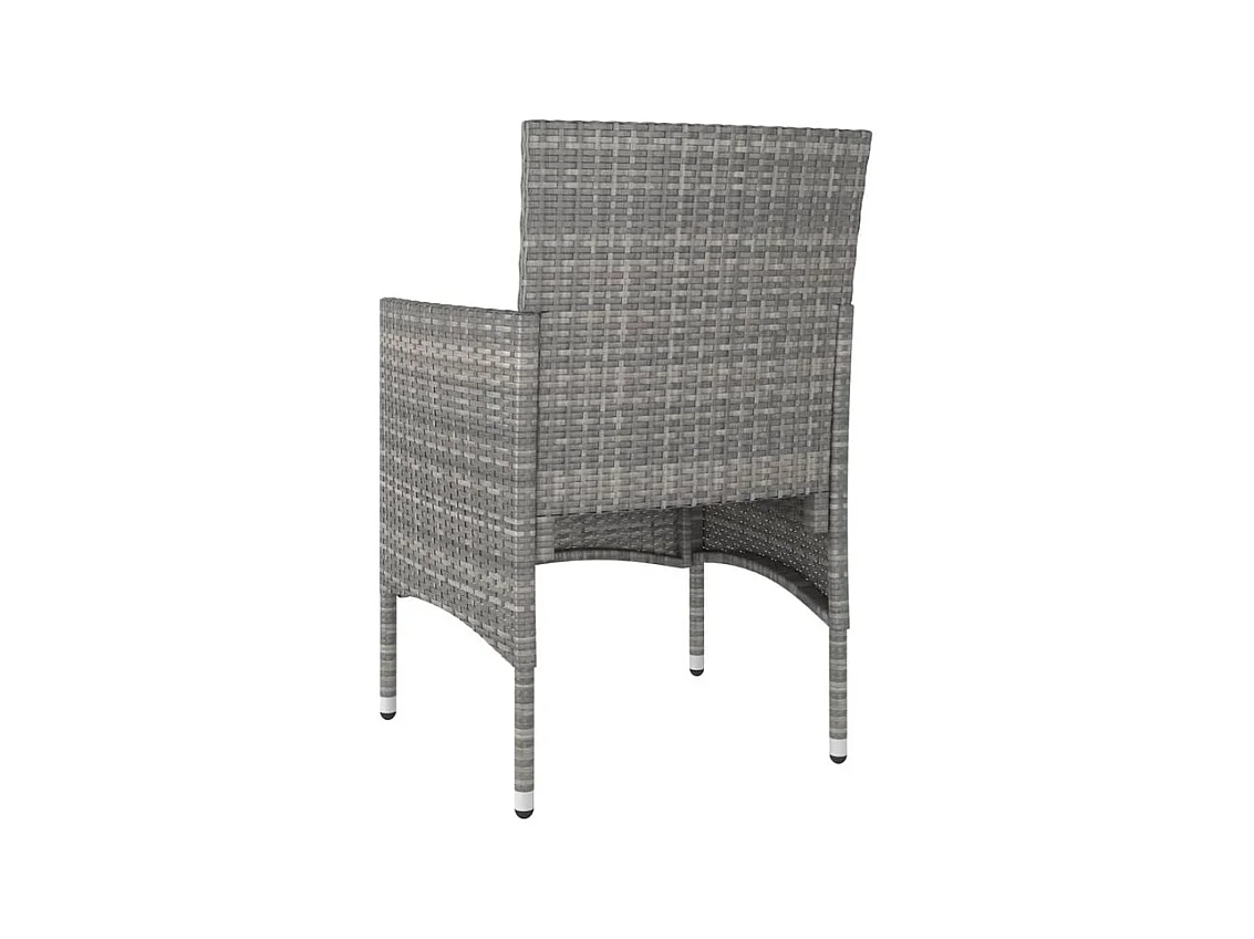 Jeu de chaise et tabouret de jardin 4 pcs Résine tressée Gris