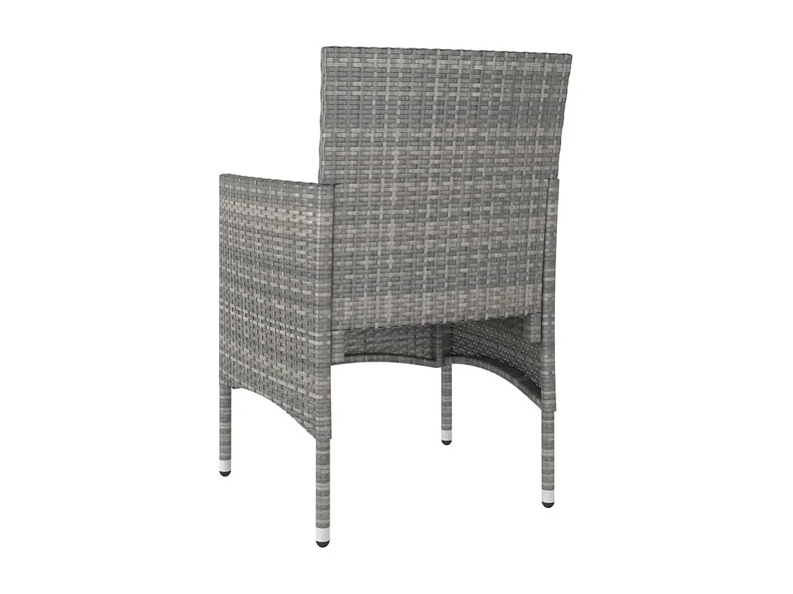 Jeu de chaise et tabouret de jardin 4 pcs Résine tressée Gris