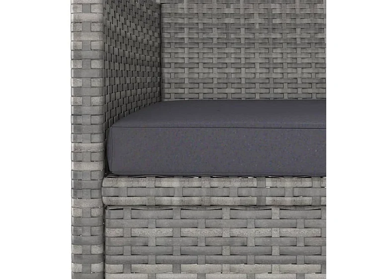 Jeu de chaise et tabouret de jardin 4 pcs Résine tressée Gris