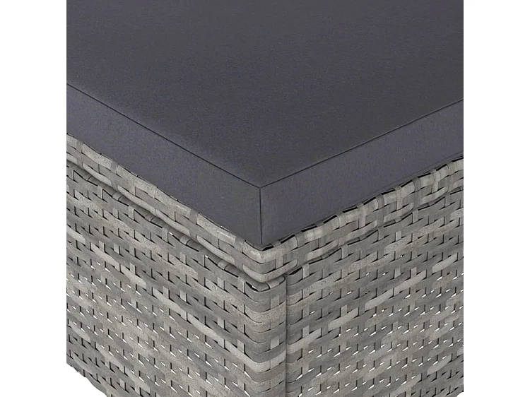 Jeu de chaise et tabouret de jardin 4 pcs Résine tressée Gris