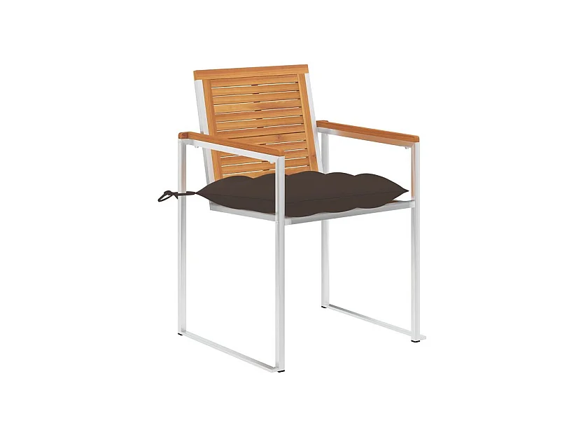 Chaises de jardin avec coussins lot de 2 Acacia solide et acier