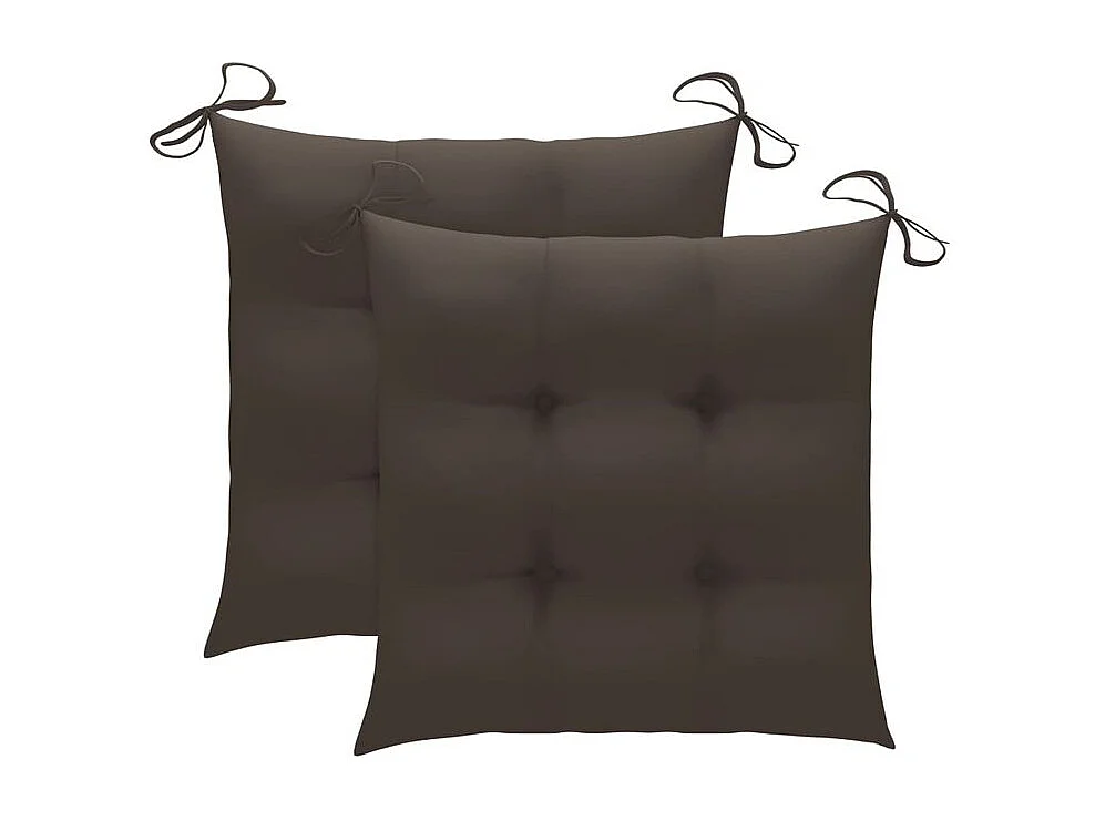 Chaises de jardin avec coussins lot de 2 Acacia solide et acier