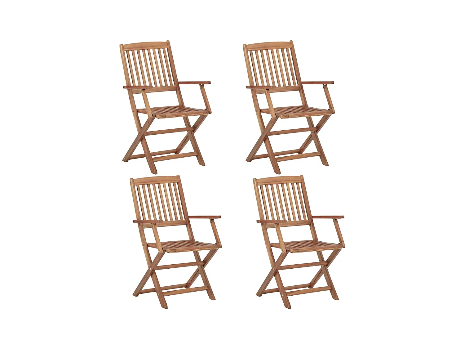 Chaises pliables de jardin 4 pcs avec coussins Bois d'acacia 14