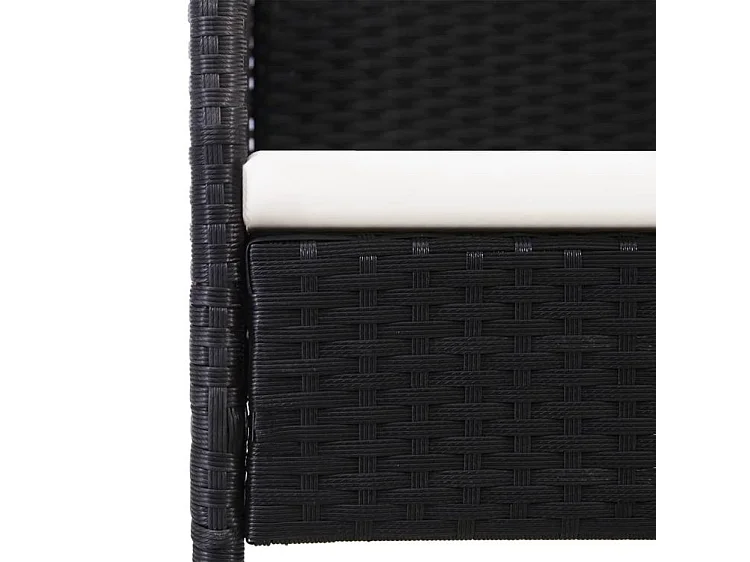 Chaises de jardin coussins blanc crème 4pcs noir résine tressée