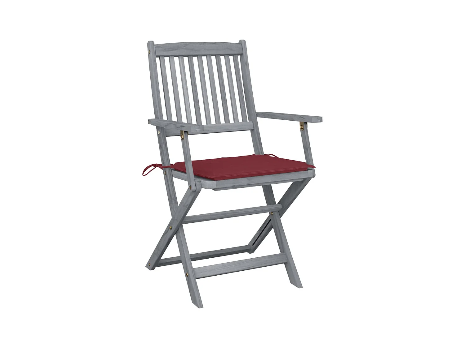 Chaises pliables d'extérieur 4 pcs avec coussins Bois d'acacia 6