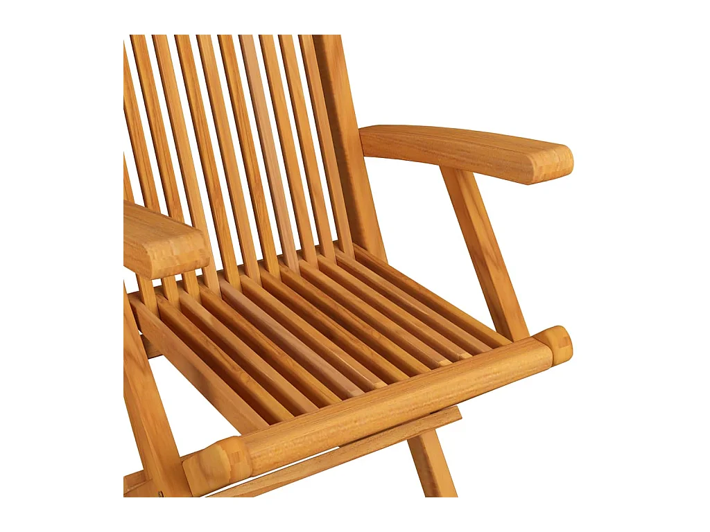 Chaises de jardin et coussins à carreaux gris 6 pcs Teck massif