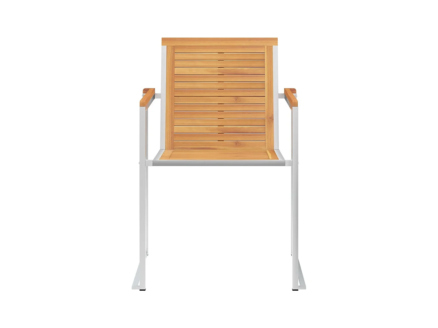 Chaises de jardin 4 pcs Bois de teck solide et acier inoxydable