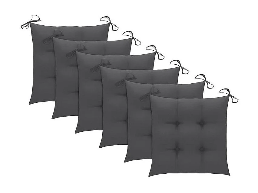 Chaises de jardin lot de 6 avec coussins Bois d'acacia solide