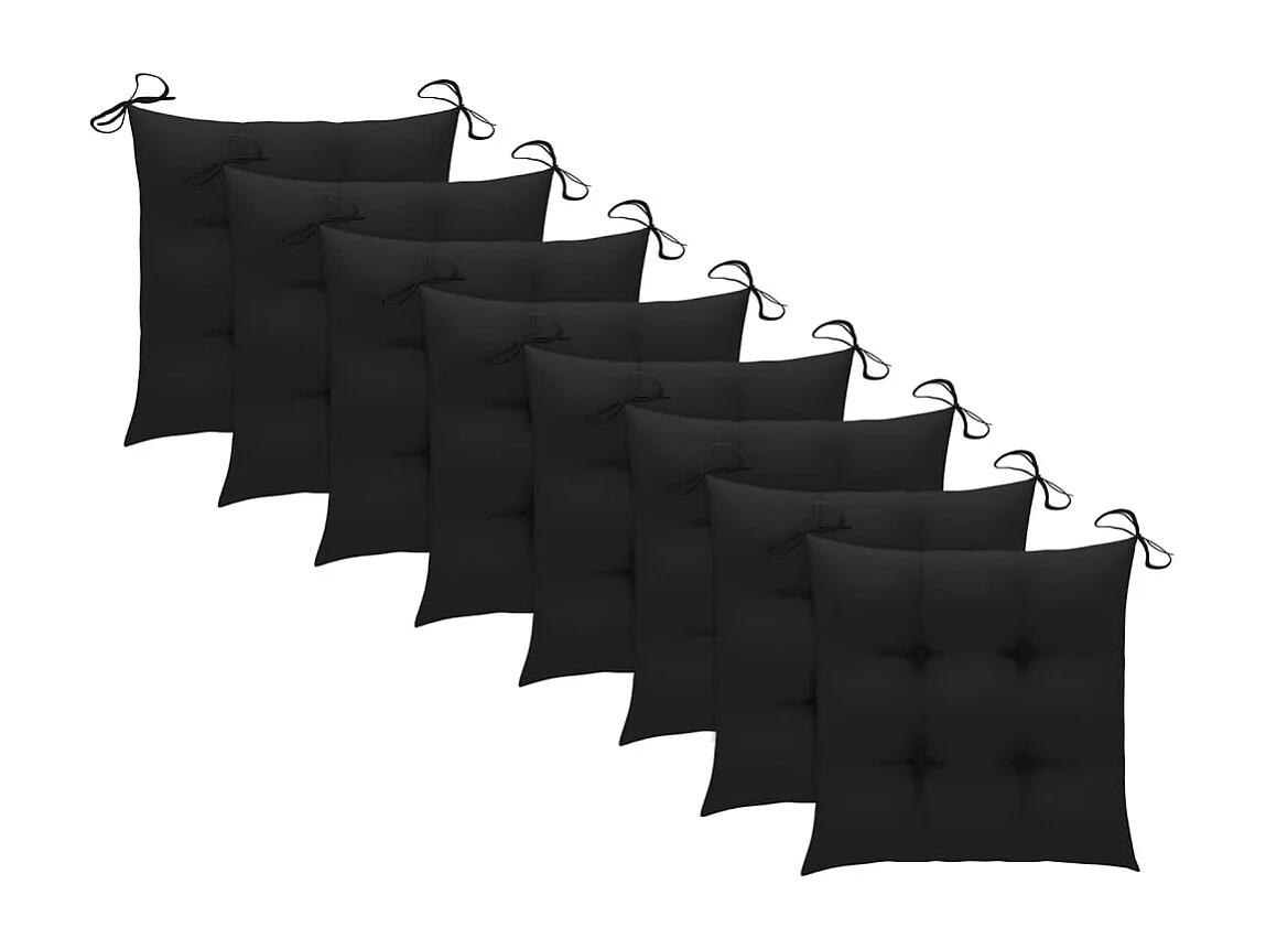 Chaises de jardin 8 pcs avec coussins Bois de teck massif 52