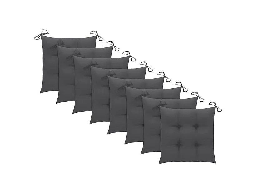 Chaises de jardin lot de 8 avec coussins Bois d'acacia solide