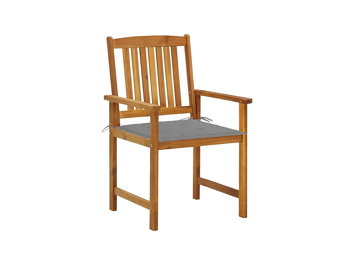 Chaises de jardin avec coussins 2 pcs Bois d'acacia massif