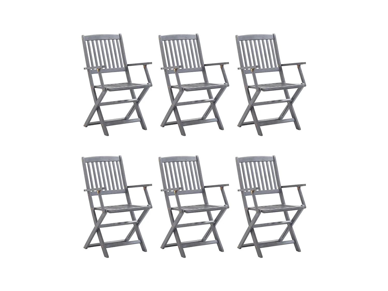 Chaises pliables d'extérieur 6 pcs avec coussins Bois d'acacia 12