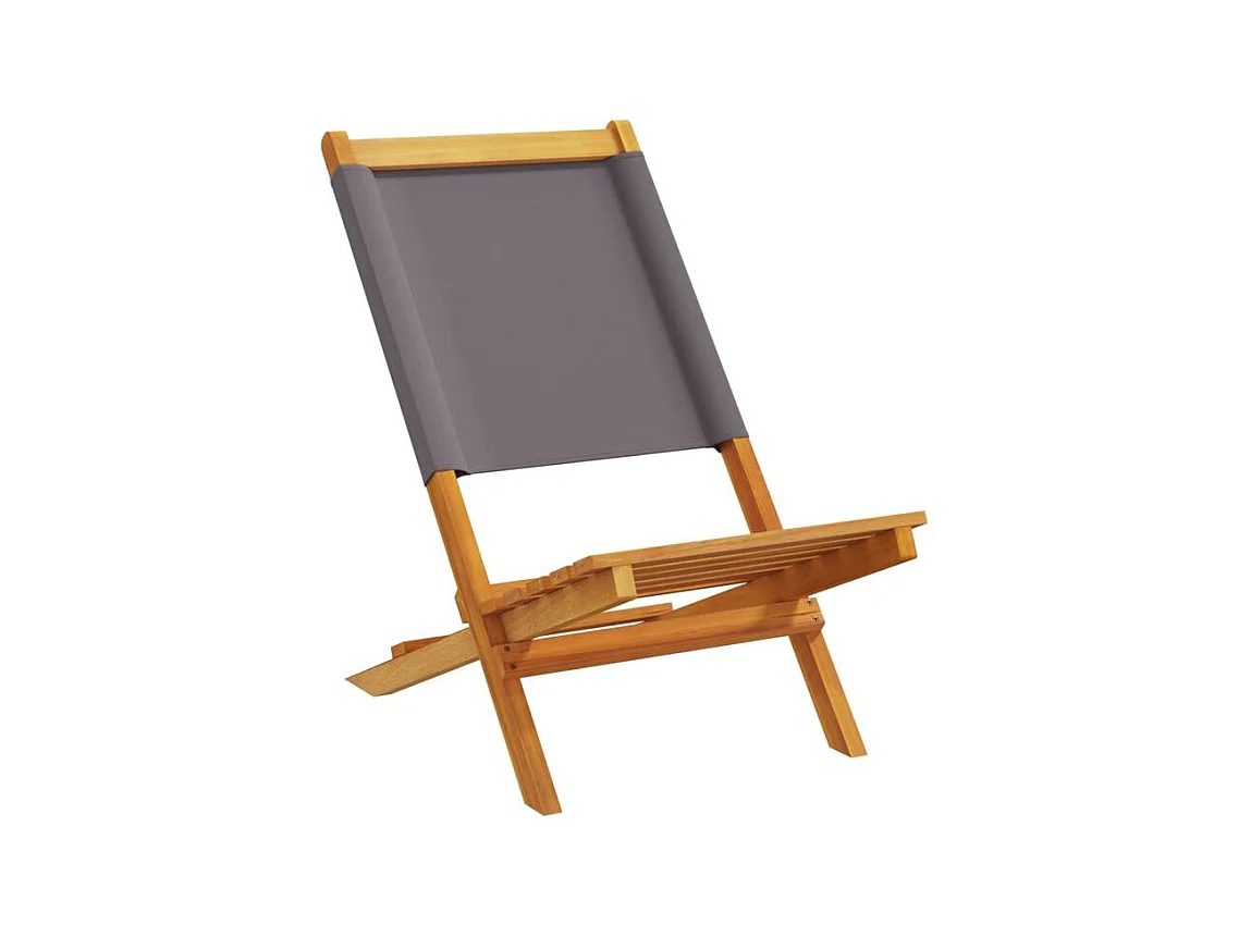 Chaises de jardin lot de 2 anthracite bois acacia massif tissu