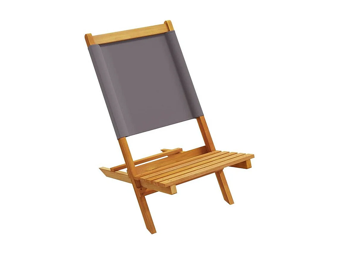 Chaises de jardin lot de 2 anthracite bois acacia massif tissu