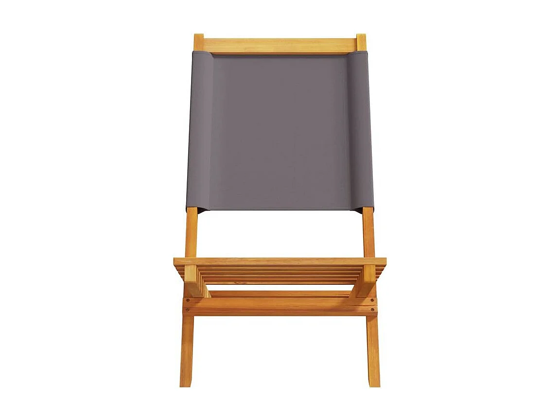 Chaises de jardin lot de 2 anthracite bois acacia massif tissu