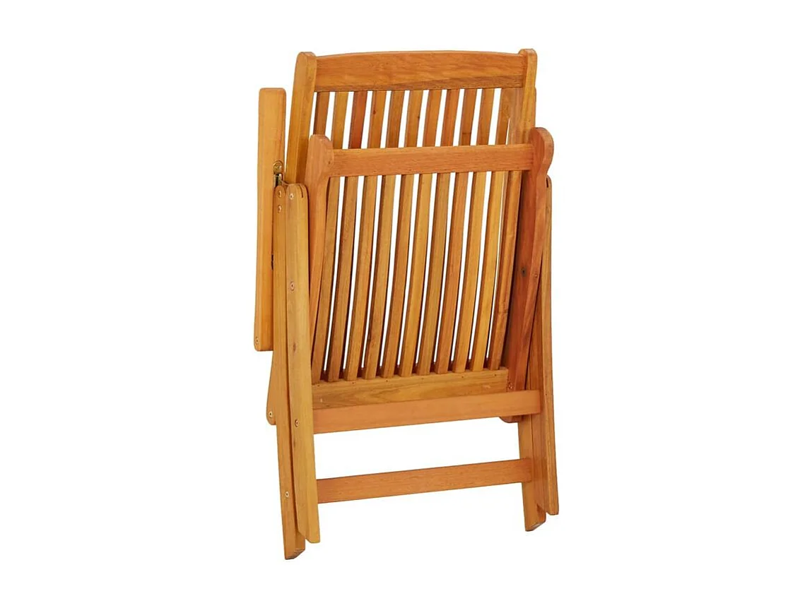 Chaises de jardin pliables lot de 2 Bois d'eucalyptus massif